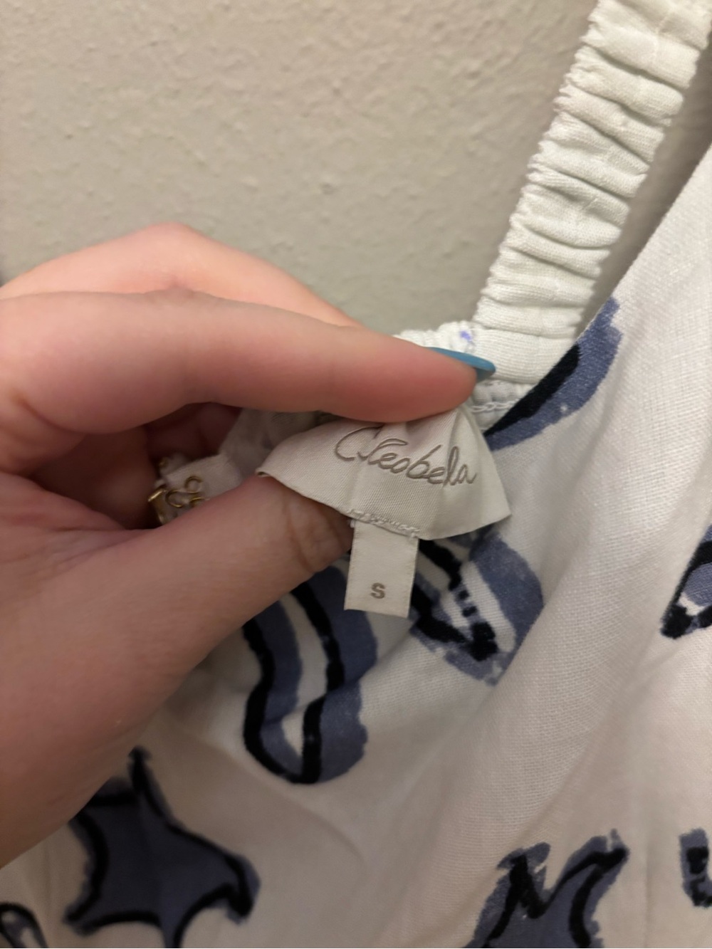 Cleobella Shelly Ankle Dress in the blue-and-white Verona print Small NWOT - Picture 9 of 12